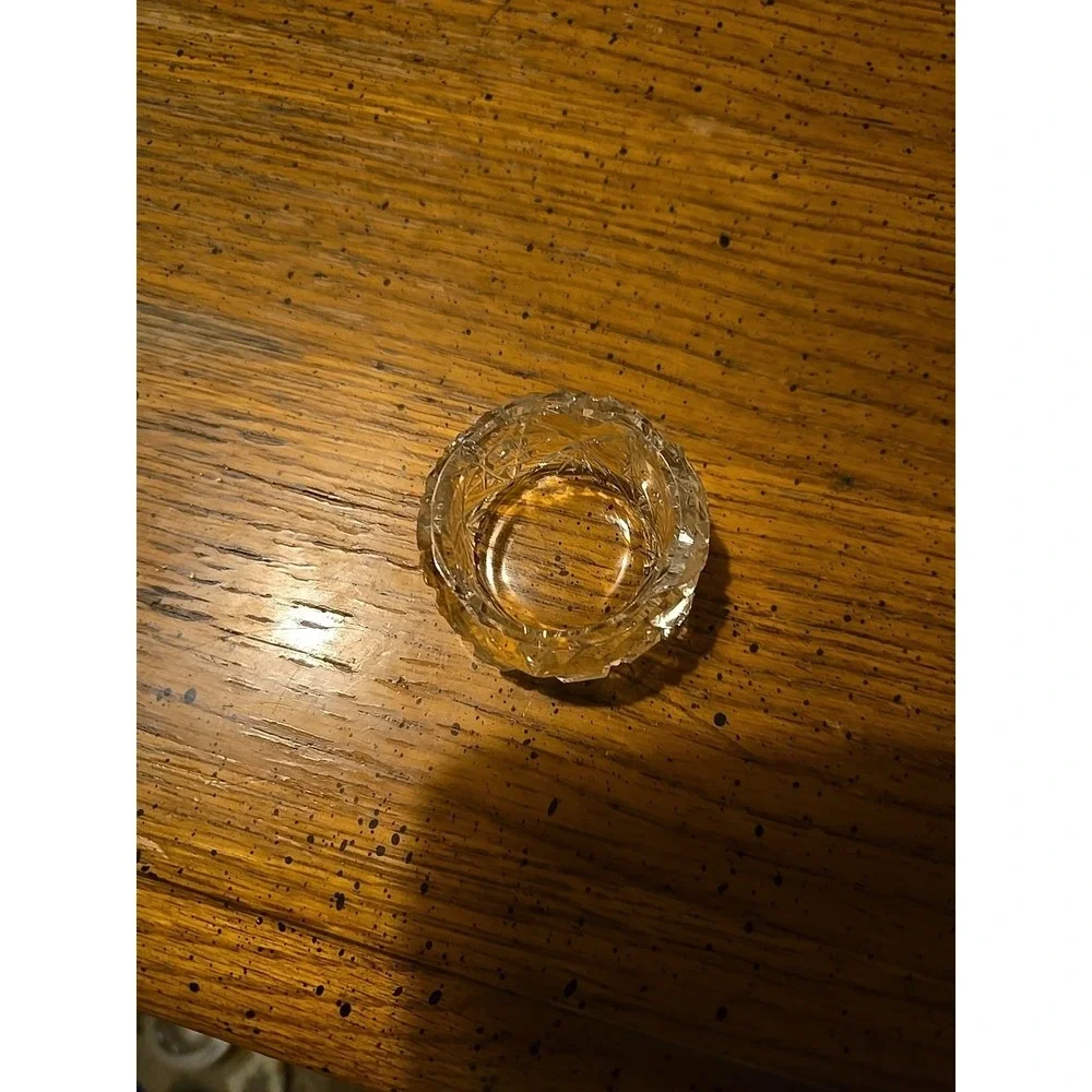 vintage Czech Bohemia crystal open salt‎ cellar